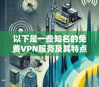 以下是一些知名的免费VPN服务及其特点，但请注意，这些服务可能会收集用户的数据或有其他限制
