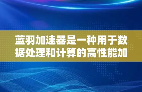 蓝羽加速器是一种用于数据处理和计算的高性能加速器，通常用于优化计算密集型任务的性能。如果你需要测试蓝羽加速器的速度，可以按照以下步骤进行测试和评估