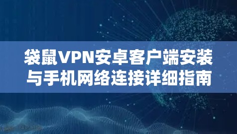 袋鼠VPN安卓客户端安装与手机网络连接详细指南