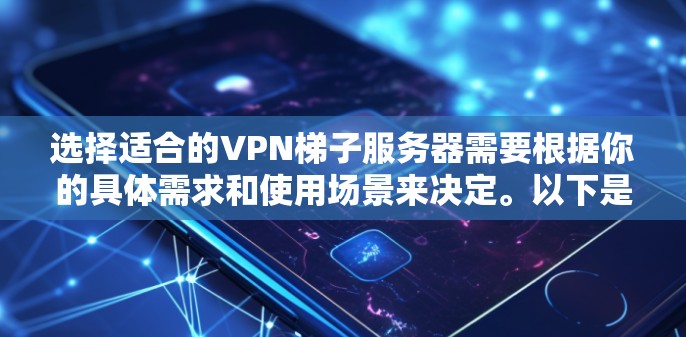选择适合的VPN梯子服务器需要根据你的具体需求和使用场景来决定。以下是一些关键因素和步骤，帮助你选择合适的梯子服务器